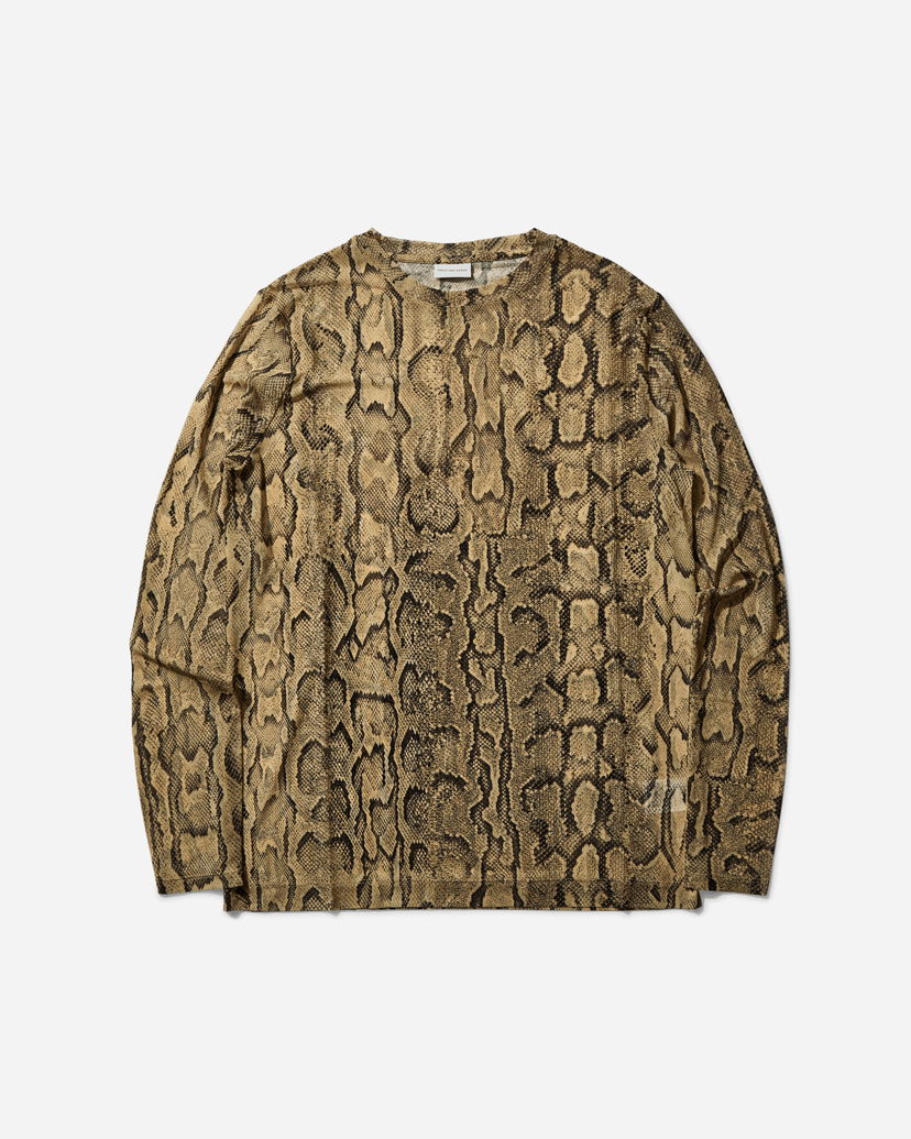 Sveter Dries Van Noten Snakeskin Print Longsleeve T-Shirt Béžová | 251-021131-1620 101