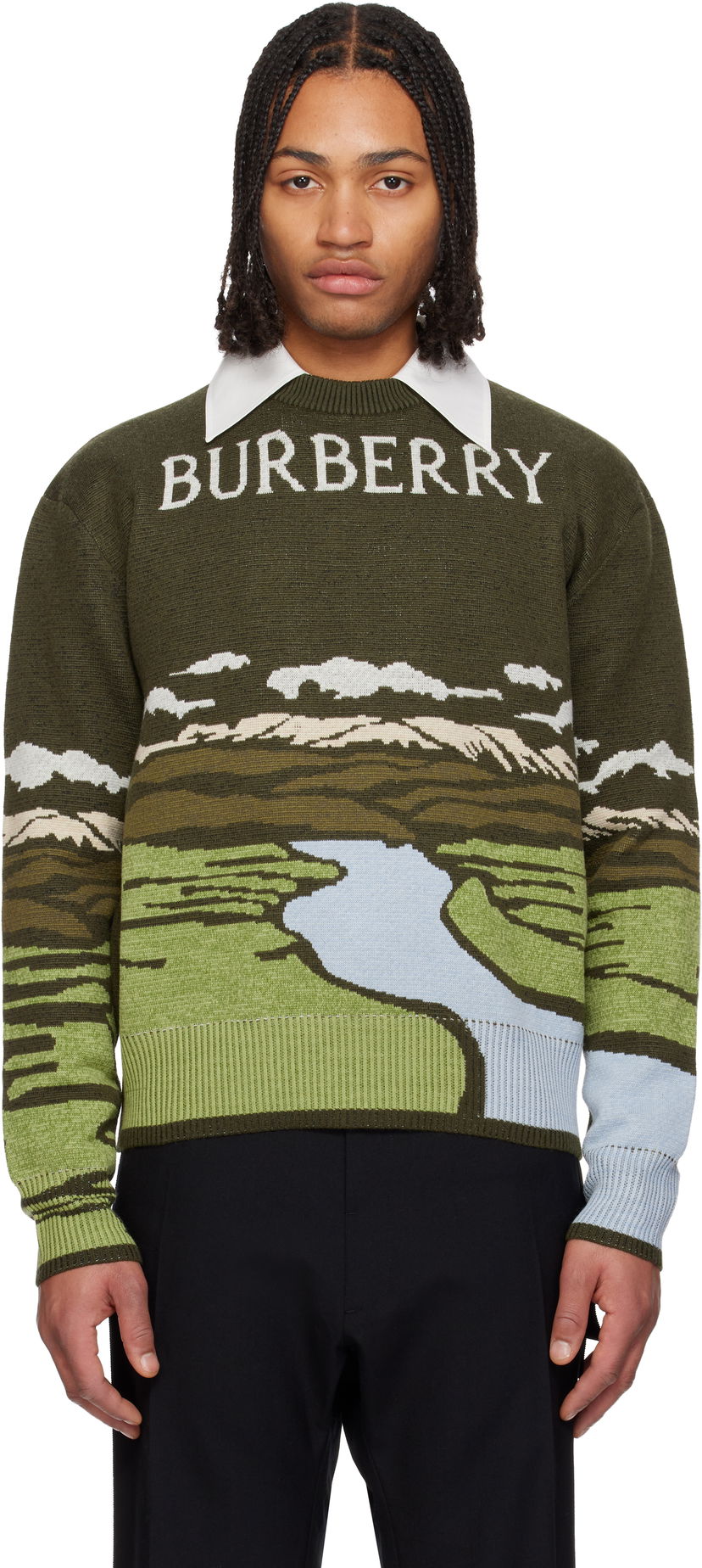 Sveter Burberry Landscape Wool Blend Sweater Rôznofarebný | 8118232