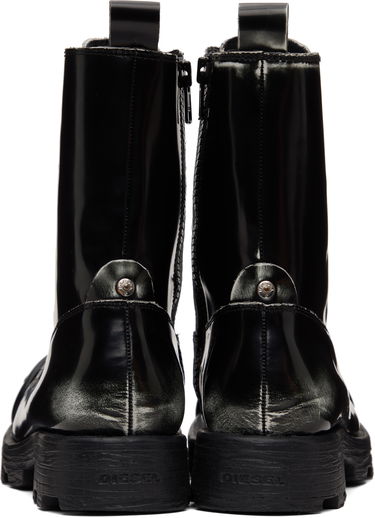 Tenisky a topánky Diesel D-Hammer Bt D Lace-Up High-Top Boots with Shiny Finish and Rubber Toe Čierna | Y03228-P8435-H1532, 1