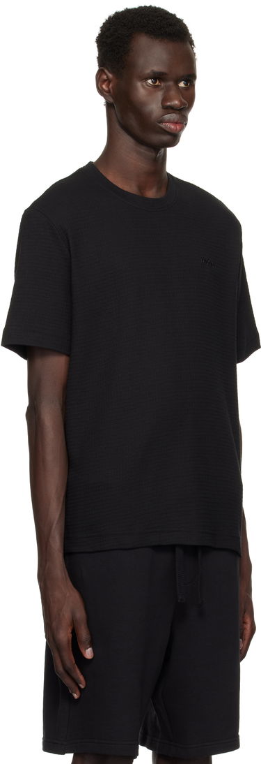 Tričko BOSS Hugo Waffle-Structured Logo Embroidered T-Shirt Čierna | 50532011, 1