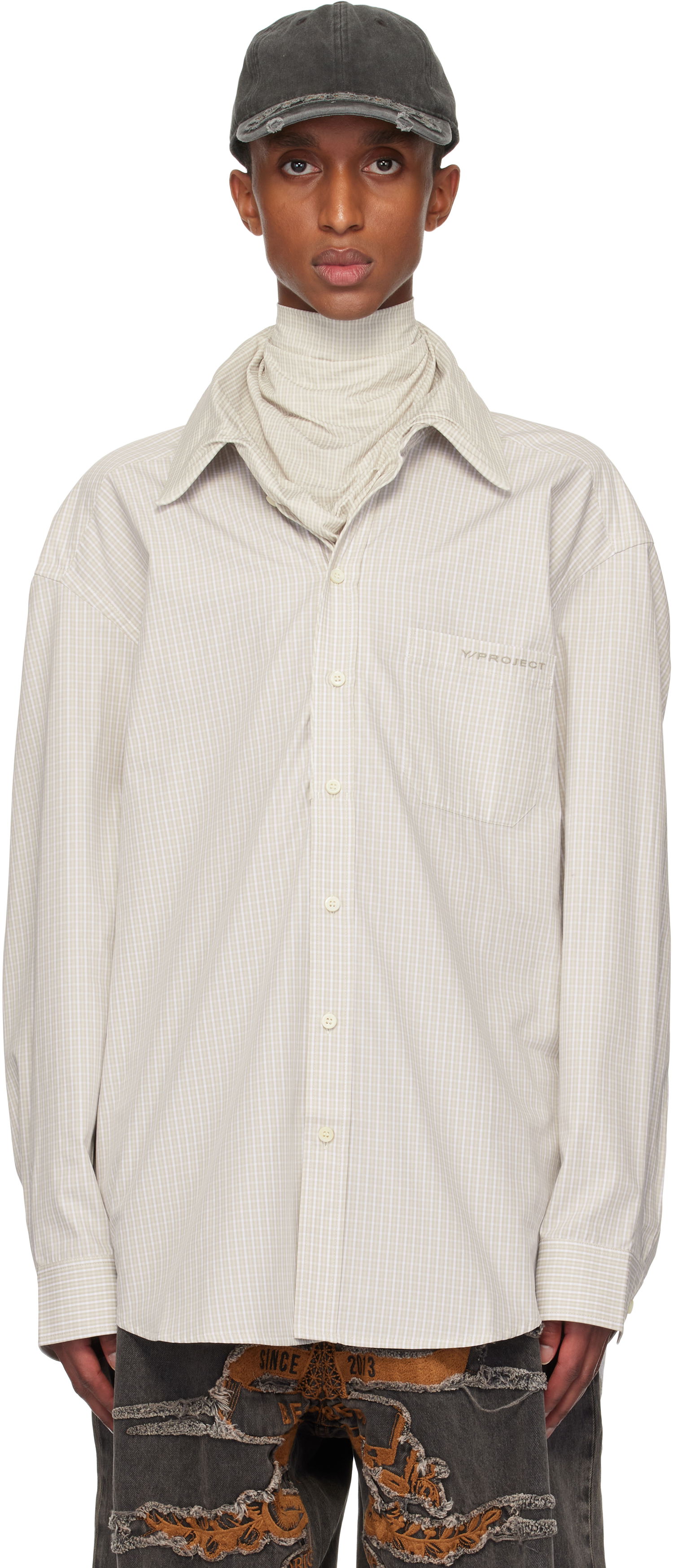 Košeľa Y/PROJECT Long Sleeve Shirt Béžová | 201SI011, 0