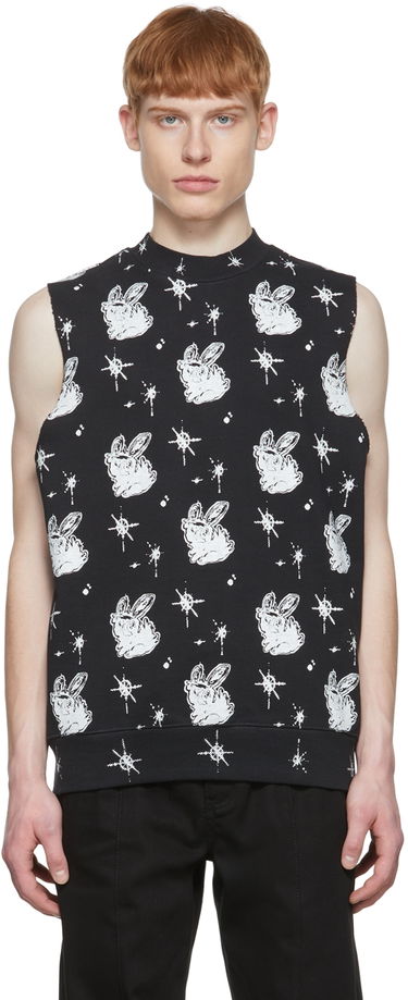 Tielko We11done We11done Cotton Graphic-Print Sleeveless T-Shirt Čierna | WD-TV1-22-559-U-BK, 0