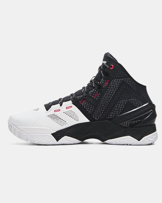 Tenisky a topánky Under Armour Unisex Curry 2 Basketballschuhe Weiß / Schwarz / Metallisch Silber 40 Čierna | 3027361-101, 1