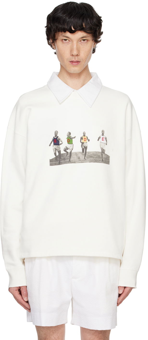 Mikina Bode Sweatshirt Finish Line Biela | MRF24CS053, 0