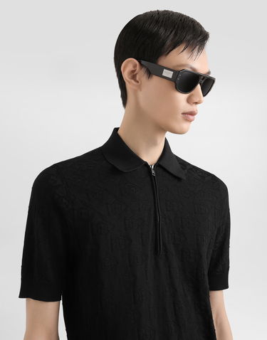 Polo tričko Dolce & Gabbana Dolce & Gabbana Silk Polo Shirt with Logo Čierna | GXZ79TJBSM4N0000, 3