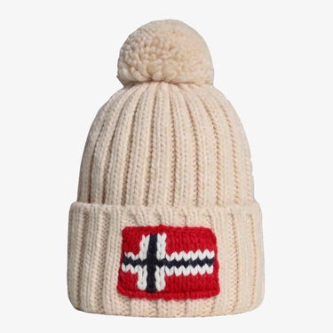 Kulicha Napapijri Beige Knitted Pom-Pom Beanie Béžová | NP0A4GKBN1J1, 0