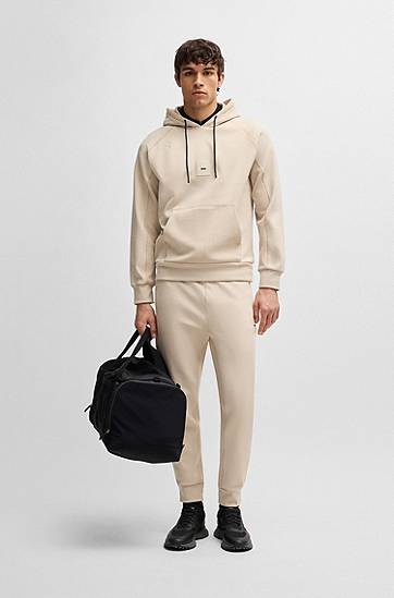 Mikina BOSS Stretch Cotton-Blend Hoodie Béžová | 50537215, 1