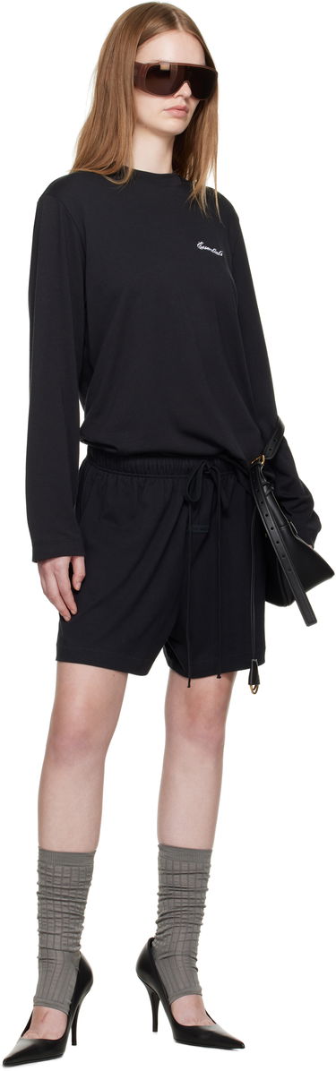 Tričko Fear of God ESSENTIALS Classic Fit Long Sleeve T-Shirt Čierna | 125SP255880FW, 3