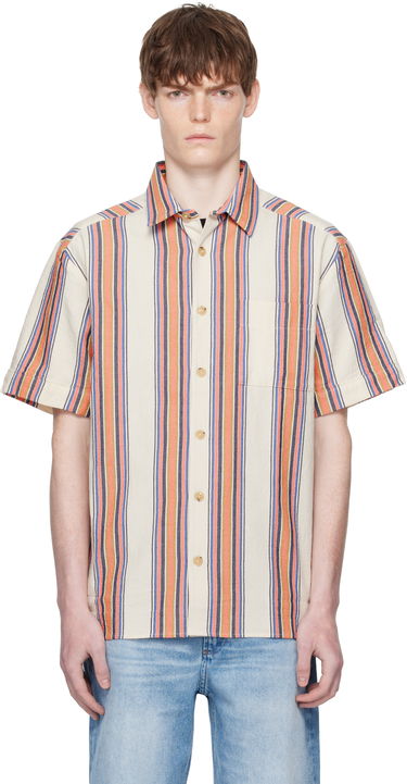 Košeľa A.P.C. A.P.C. Ross Striped Linen Short-Sleeve Button-Down Shirt Rôznofarebný | COHIA-H12541, 0