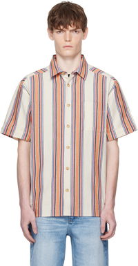 A.P.C. Ross Striped Linen Short-Sleeve Button-Down Shirt