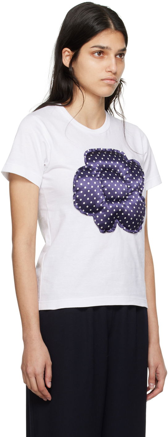 Tričko Comme des Garçons Comme des Garçons Girl Dot Appliqué T-Shirt Biela | NK-T004-051, 1
