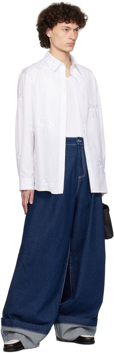Košeľa Simone Rocha Simone Rocha Cotton Bow Easy Shirt Biela | 5185 1051, 3