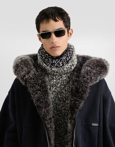 Mikina Dolce & Gabbana Dolce & Gabbana Hooded Sweatshirt with Fur Navy | G9BVOZG7PLDN0000, 3