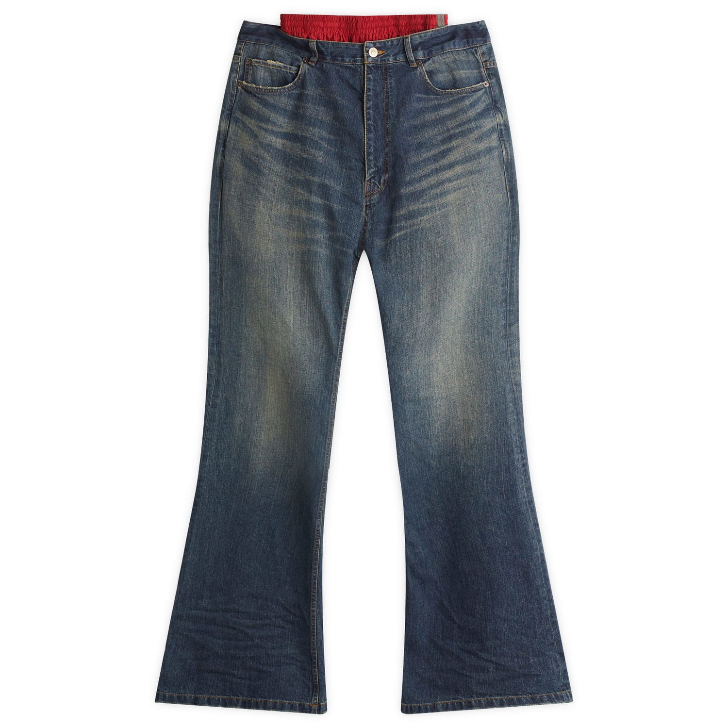 Džínsy Balenciaga Balenciaga Layered Flare Jeans, Size Large Modrá | 814224-TRW62-3020, 0