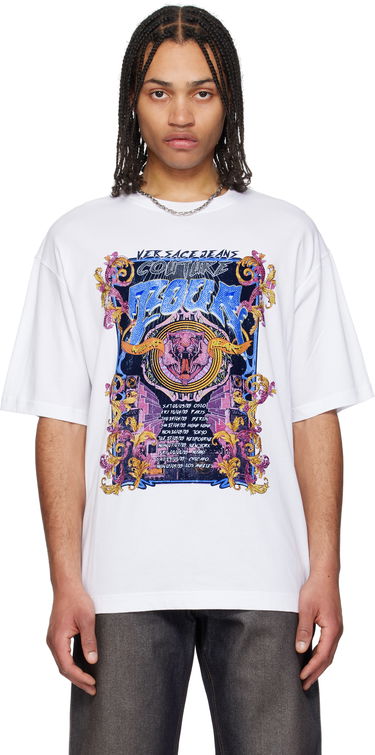 Tričko Versace Versace Jeans Couture Logo Tour Graphic T-Shirt Biela | E78GAHC03_ECJ01C, 0