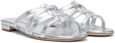Starostlivosť o obuv Manolo Blahnik Manolo Blahnik Riran Strappy Leather Sandals Metalická | 124-2479, 3