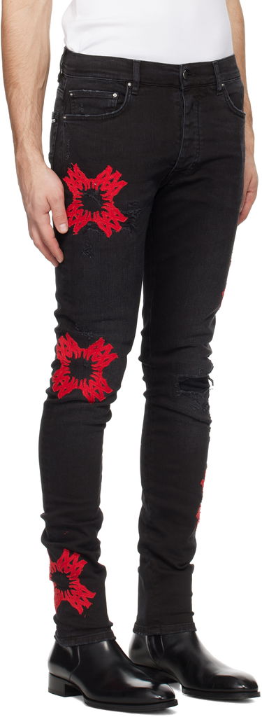 Džínsy AMIRI Quad Applique Slim Fit Jeans Čierna | AMDNSY1111, 1
