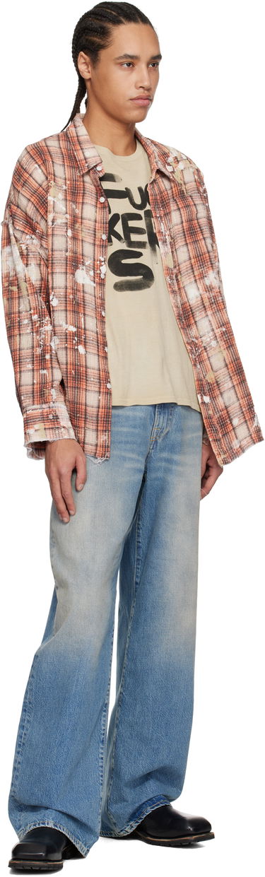 Košeľa R13 R13 Shredded Seam Drop Neck Shirt Oranžová | R13MR075-R472B, 3