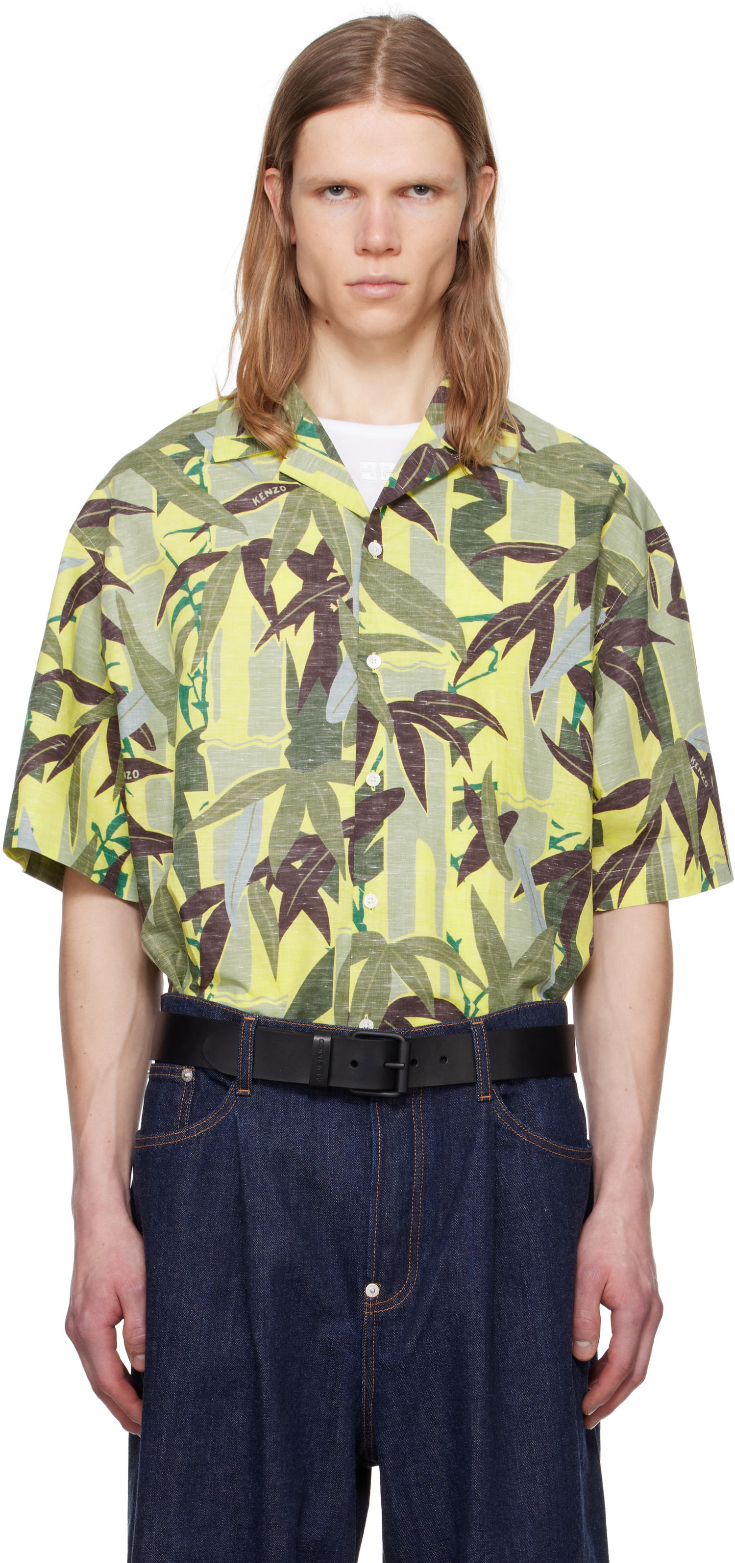 Košeľa KENZO Kenzo Paris 'Chiku-Rin Camo' Short Sleeve Shirt Žltá | FF55CH1309P1, 0