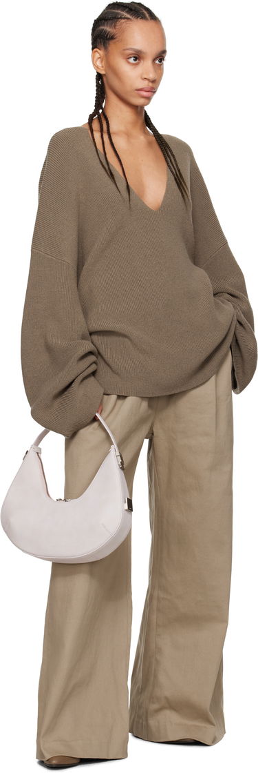 Sveter Entire Studios Entire Studios Dormer V-Neck Balloon-Sleeve Sweater Hnedá | ES2715DT, 3