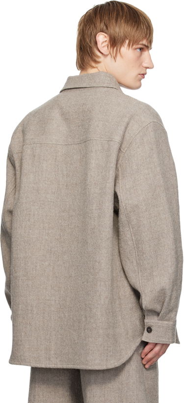 Košeľa Studio Nicholson Studio Nicholson Deck Wool Shirt Béžová | DECK SNM - 1296, 2