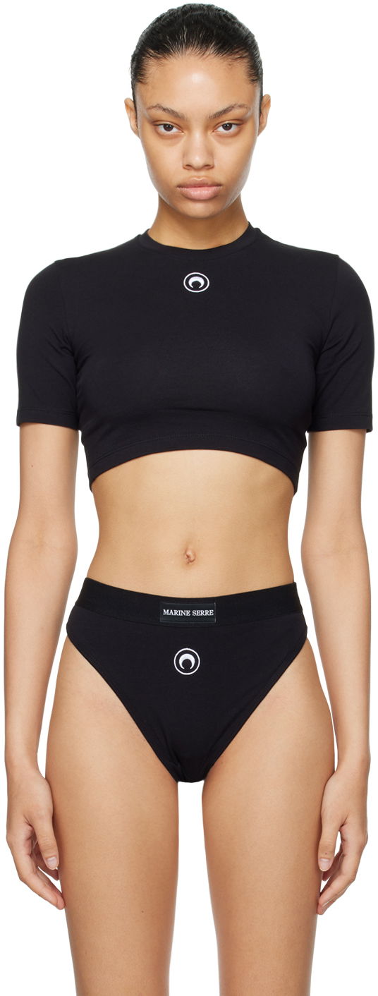 Crop Top Marine Serre Cropped T-Shirt Čierna | WTO087, 0