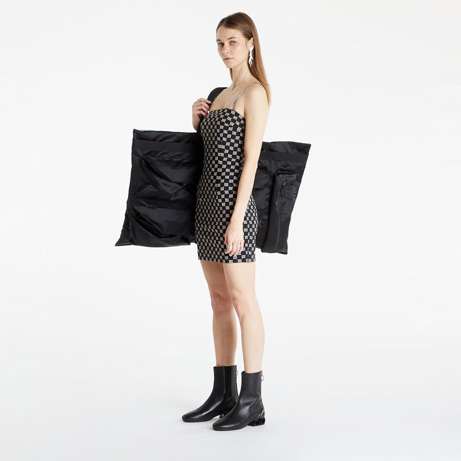 Šaty MISBHV Monogram Spaghetti Mini Dress Čierna | 3021W131, 0