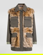 Dolce & Gabbana Women's Fur and Gabardine Long Jacket