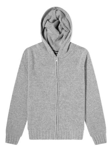 Mikina Palm Angels Curved Logo Zip Hooded Knit Šedá | PMHA045F21KNI0010901