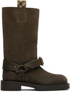 Burberry Suede Soft Saddle Low Boots