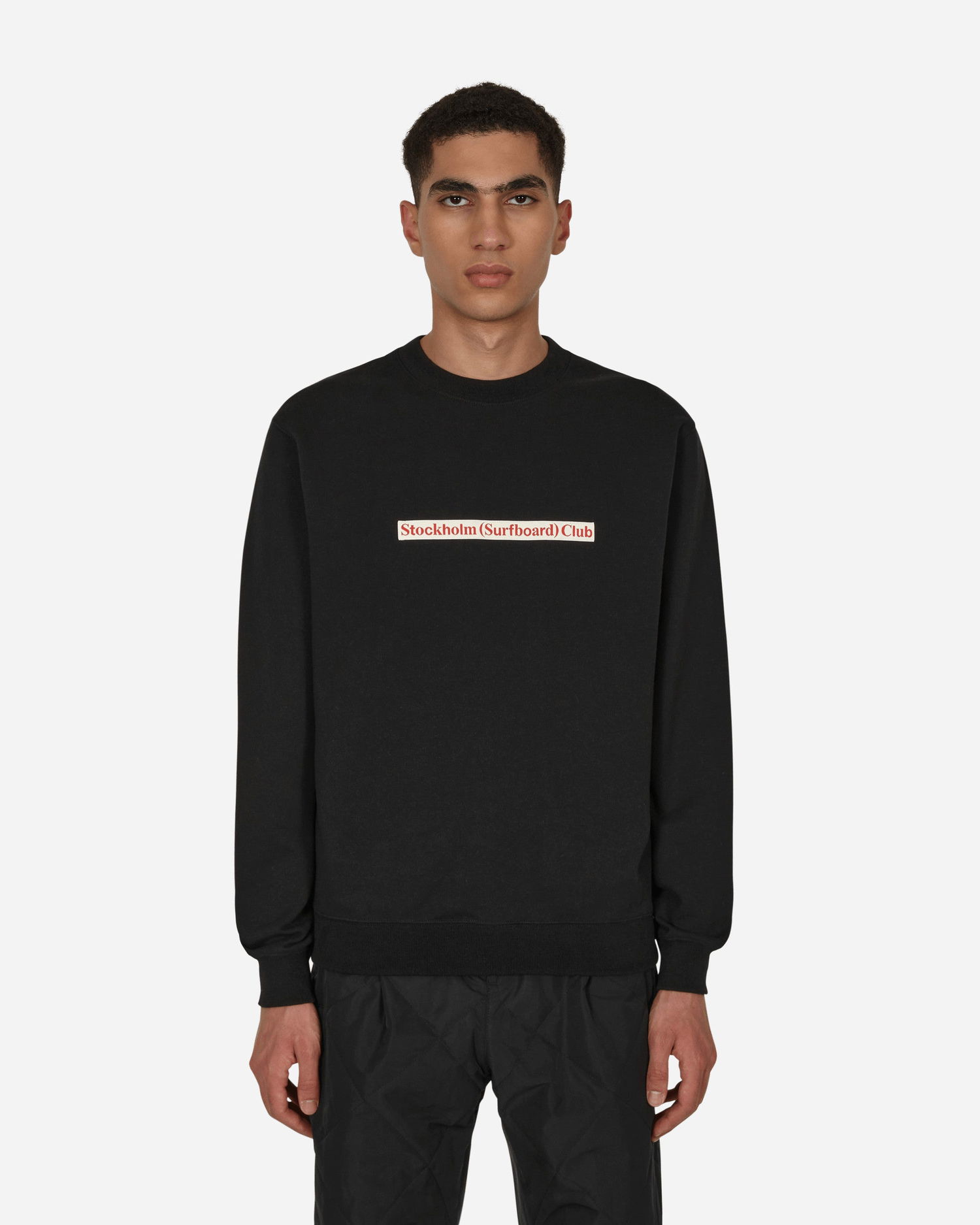 Mikina Stockholm (Surfboard) Club Logo Crewneck Sweatshirt Čierna | MU1B90 001, 0