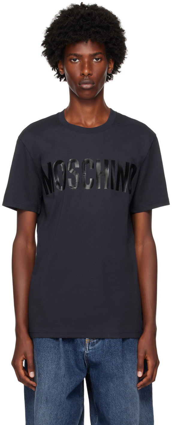 Tričko Moschino Navy Bonded Logo T-Shirt Čierna | 242ZZA070152411342, 0