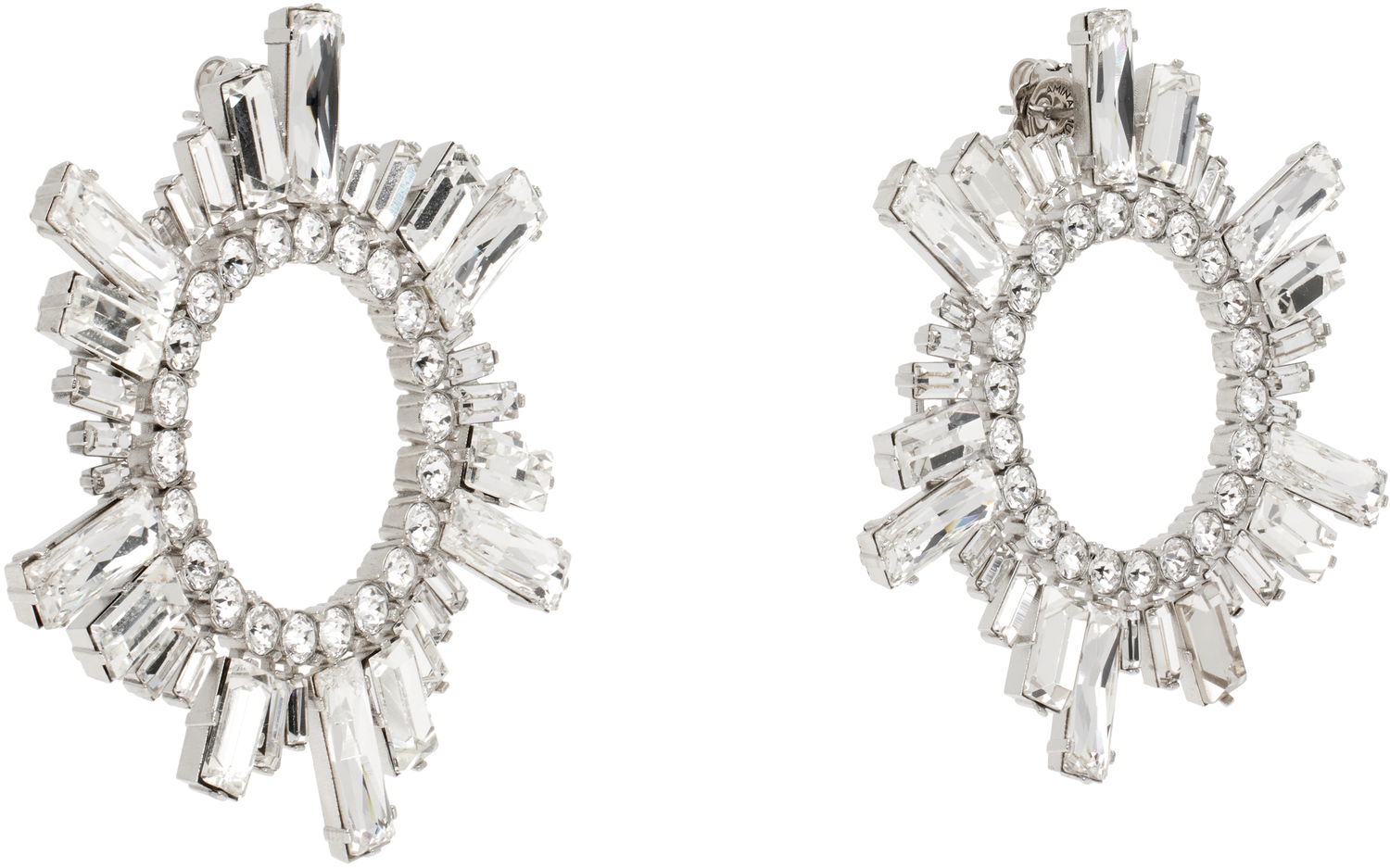 Náušnice Amina Muaddi Amina Muaddi Begum Crystal Hoop Earrings Metalická | BEGUM EARRING, 1