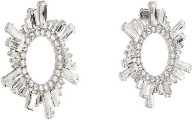 Náušnice Amina Muaddi Amina Muaddi Begum Crystal Hoop Earrings Metalická | BEGUM EARRING, 1