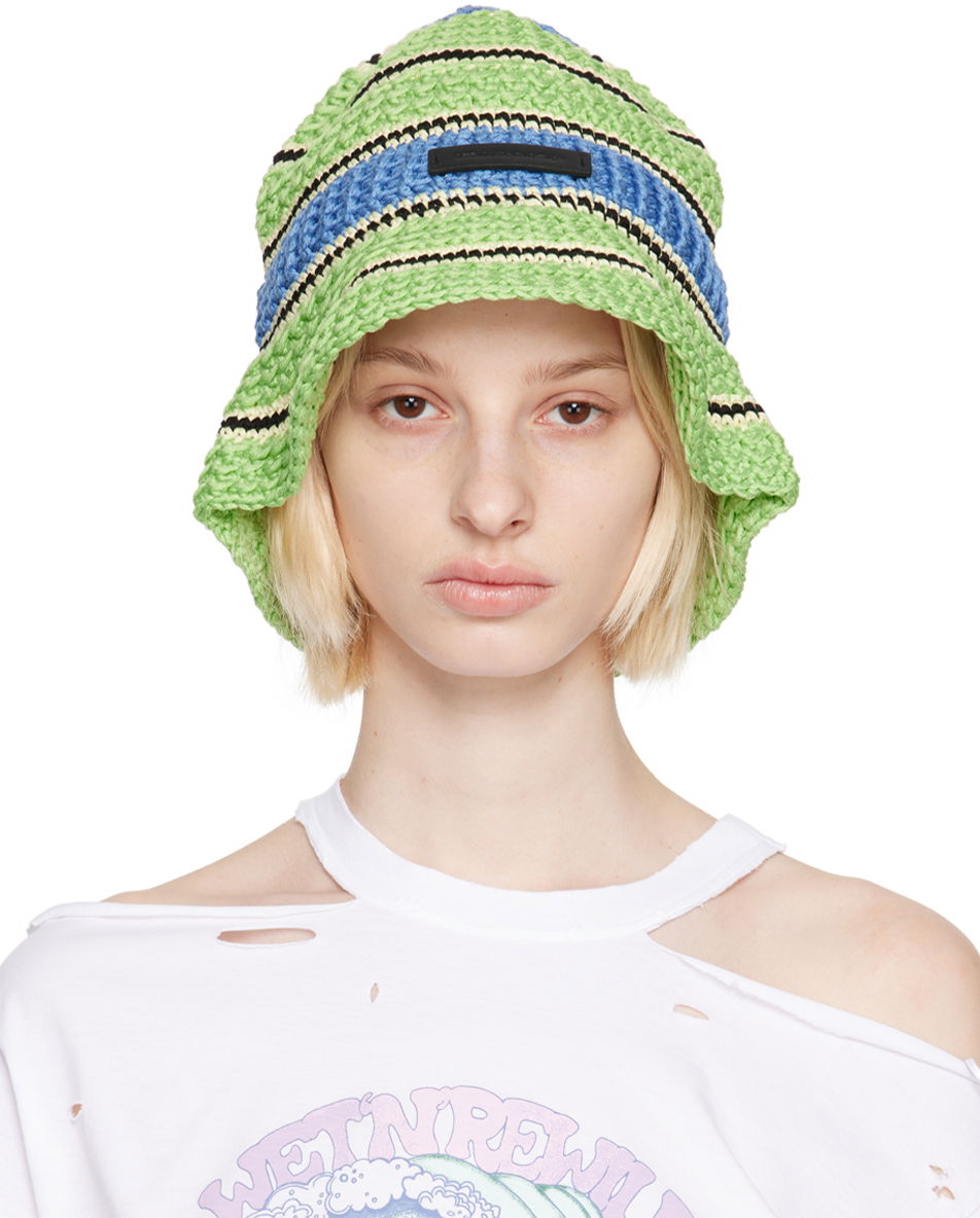 Klobúk Stella McCartney Stella McCartney Striped Bucket Hat Zelené | 7V0043WP0164, 0