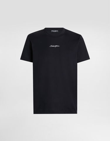 Tričko Dolce & Gabbana Dolce & Gabbana Cotton T-Shirt with Small Logo Čierna | G8RN8ZG7NUBB0665, 0