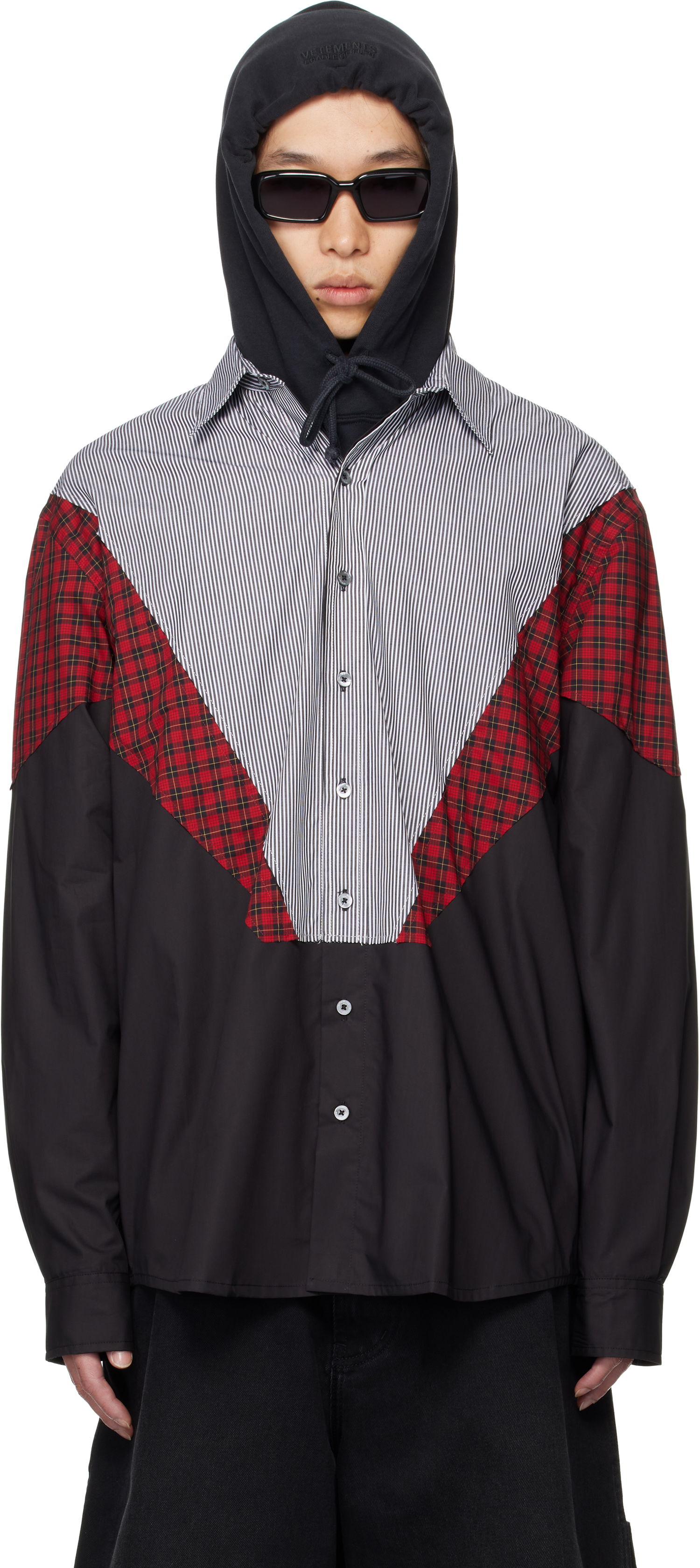 Košeľa VETEMENTS VETEMENTS Tracksuit Panelled Shirt Čierna | UH76SH860BR, 0