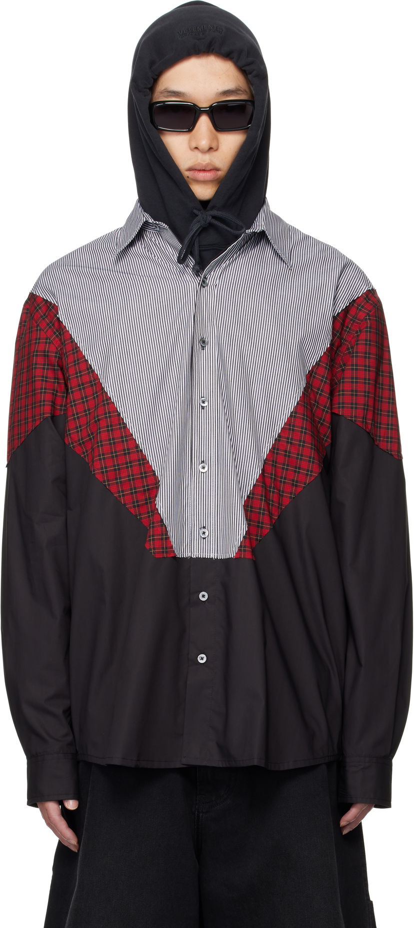 Košeľa VETEMENTS VETEMENTS Tracksuit Panelled Shirt Čierna | UH76SH860BR
