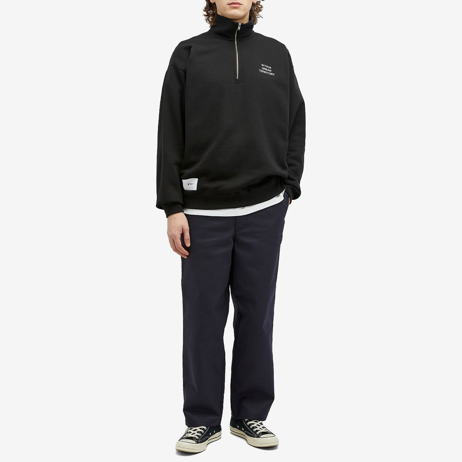 Embroidered Half Zip Sweatshirt