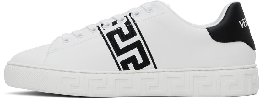 Tenisky a topánky Versace White Embroidered Greca Sneakers Biela | 1014460_1A00776
