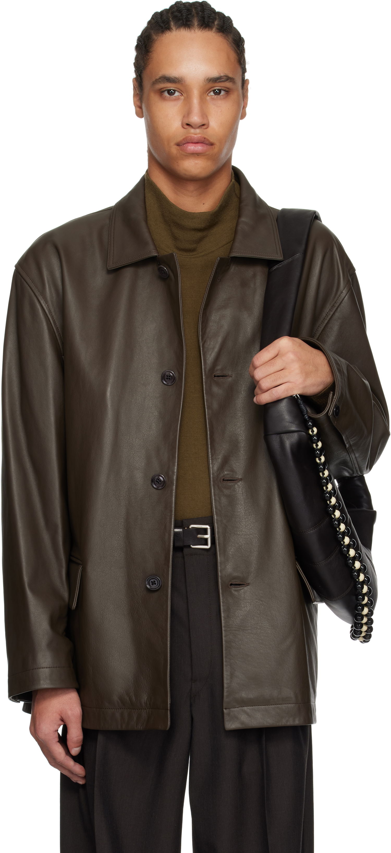 Bunda LEMAIRE Lemaire Relaxed Leather Jacket Hnedá | OW1074 LL0095, 0
