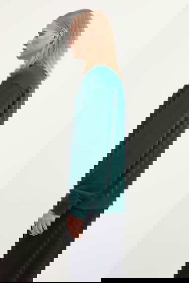 Mikina Carhartt WIP Long Sleeve Polo Sweatshirt with Logo Patch Zelené | I035532.05AXX, 1