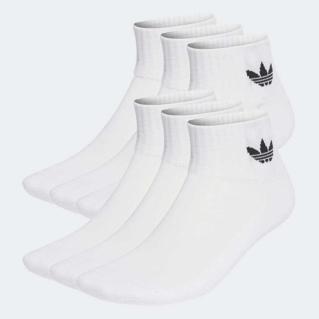 Ponožky adidas Originals Mid Ankle Socks –⁠ 6 pack Biela | IJ5627, 0