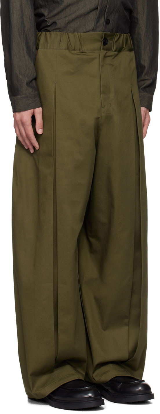 Nohavice sage NATION Sage Nation Box Pleat Trousers Zelené | S011 BOX PLEAT TROUSER, 1