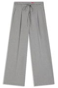 Regular-fit wide-leg trousers with drawstring waist in melange stretch fabric