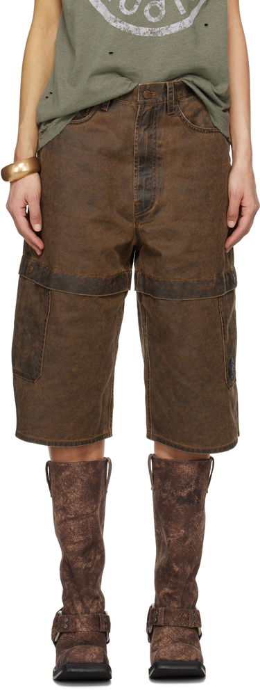 Šortky Acne Studios Acne Studios Coated Cotton Cargo Shorts Hnedá | BE0175-, 0
