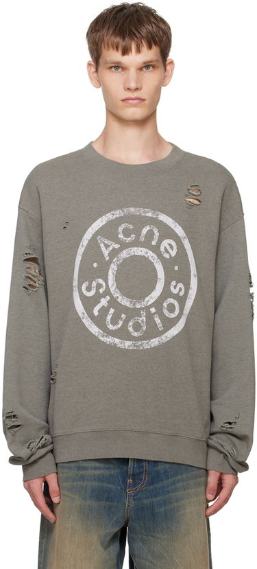 Mikina Acne Studios Green Printed-Logo Sweatshirt Zelené | CI0179-, 0
