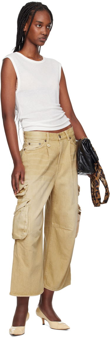 Cargo nohavice R13 R13 Cropped Multi Pocket Cargo Pants Béžová | R13WD246-D235A, 3