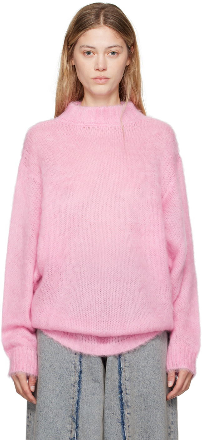 MM6 Pink Brushed Knit Sweater