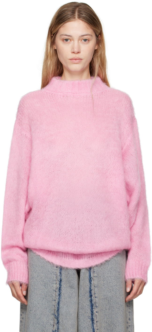 Sveter Maison Margiela MM6 Pink Brushed Knit Sweater Ružová | S52HL0024 M13038